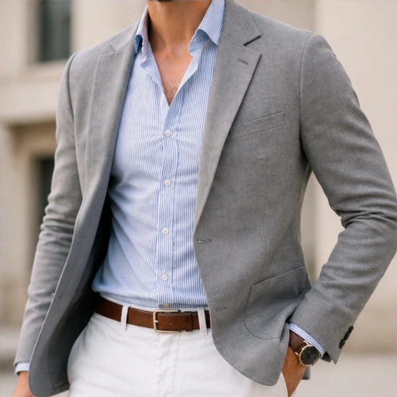 Travers Tailored Knit Blazer - Silver - Department: Men - Brondals - Image 3