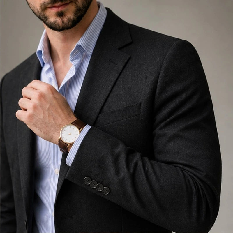 Travers Tailored Knit Blazer - Black - Men's Clothing > Blazers > Knit Blazers - Brondals - Image 1