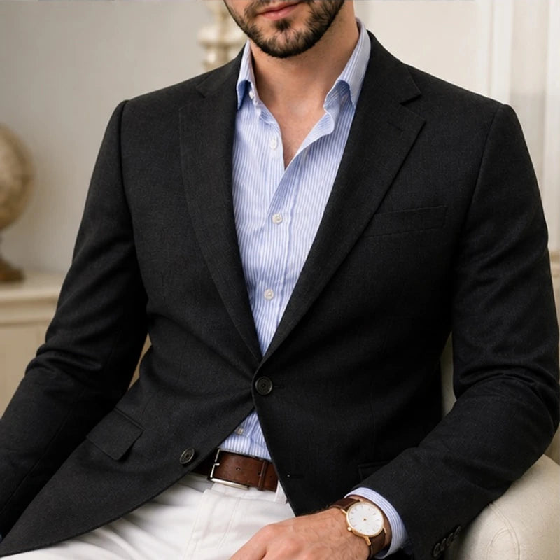 Travers Tailored Knit Blazer - Black - Catalog Group: Clothing - Brondals - Image 2
