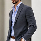 Travers Tailored Knit Blazer - Gray - Men's Clothing > Blazers > Knit Blazers - Brondals - Image 1