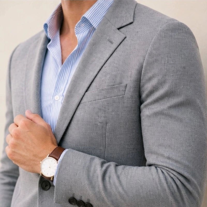 Travers Tailored Knit Blazer - Silver - Catalog Group: Clothing - Brondals - Image 2