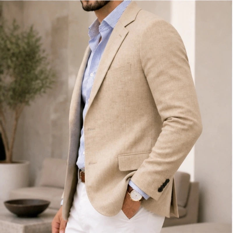 Travers Tailored Knit Blazer - Beige - Catalog Group: Clothing - Brondals - Image 2