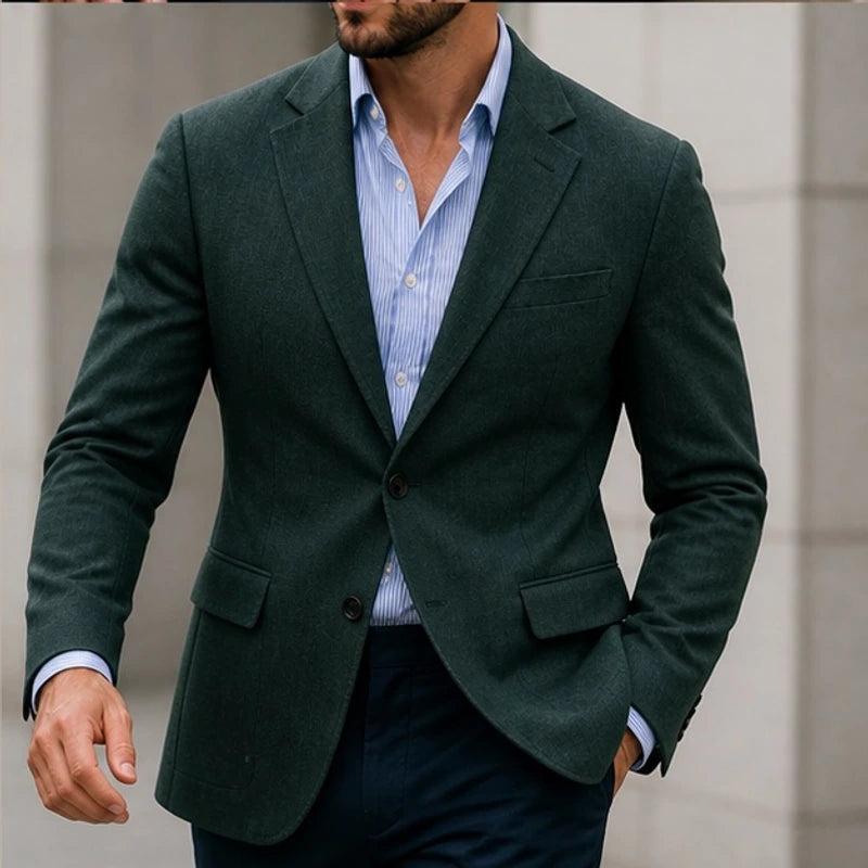 Travers Tailored Knit Blazer - Green - Department: Men - Brondals - Image 3