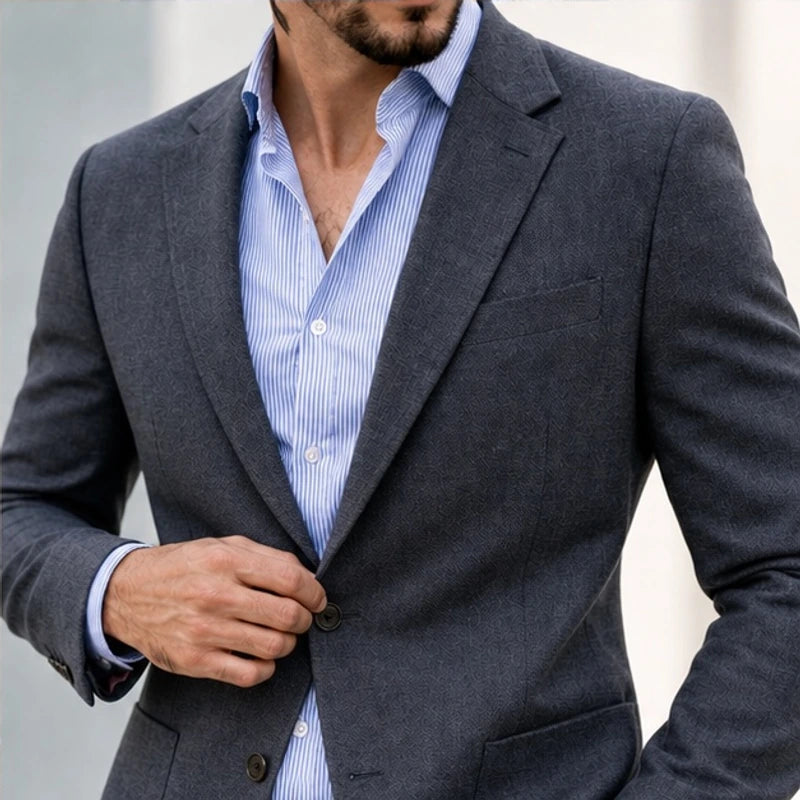 Travers Tailored Knit Blazer - Gray - Department: Men - Brondals - Image 3