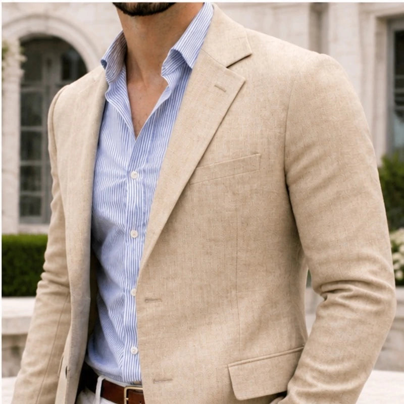 Travers Tailored Knit Blazer - Beige - Department: Men - Brondals - Image 3