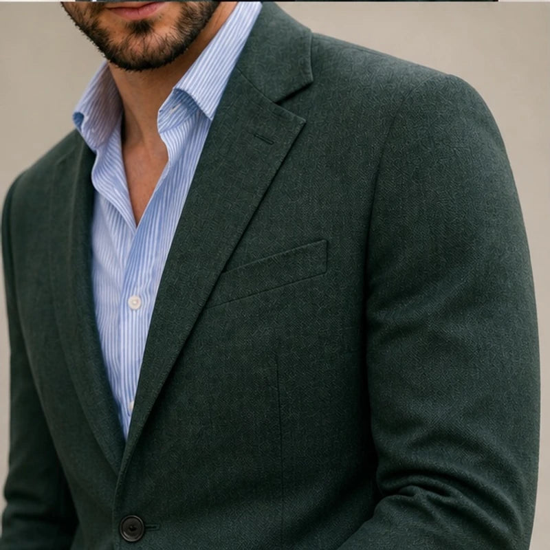 Travers Tailored Knit Blazer - Green - Catalog Group: Clothing - Brondals - Image 2