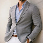 Travers Tailored Knit Blazer - Silver - Men's Clothing > Blazers > Knit Blazers - Brondals - Image 1