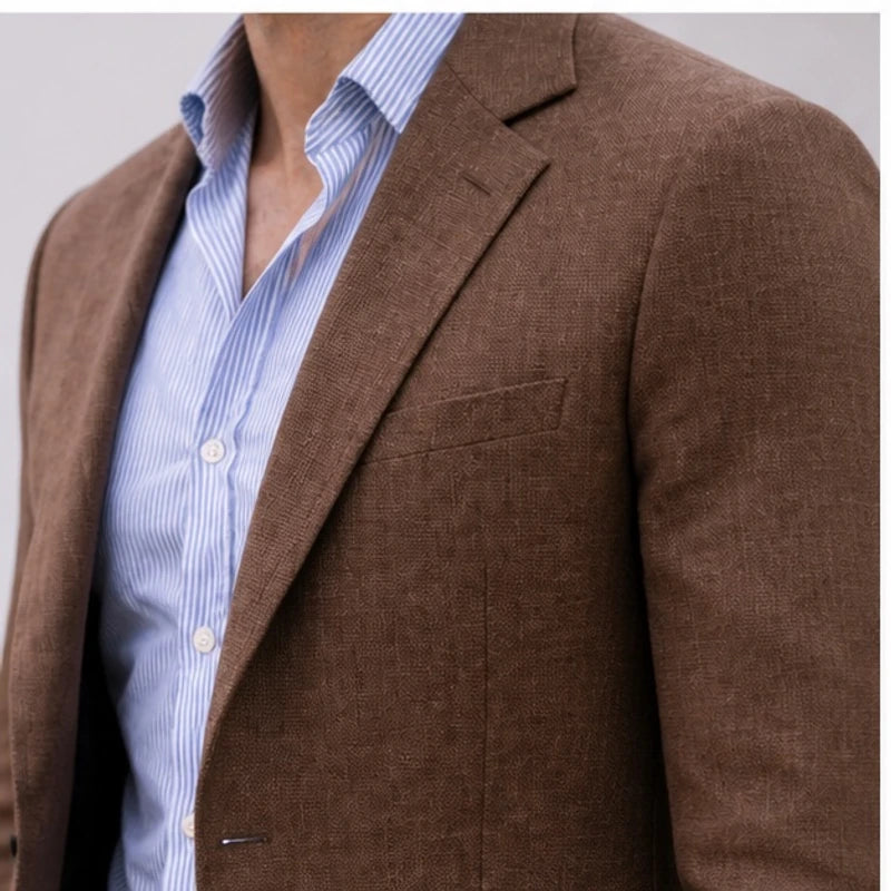 Travers Tailored Knit Blazer - Brown - Catalog Group: Clothing - Brondals - Image 2