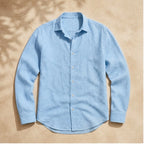 Truman Relaxed Fit Cotton Linen Shirt - Blue - Men's Clothing > Shirts > Long Sleeve Shirts - Brondals - Image 1