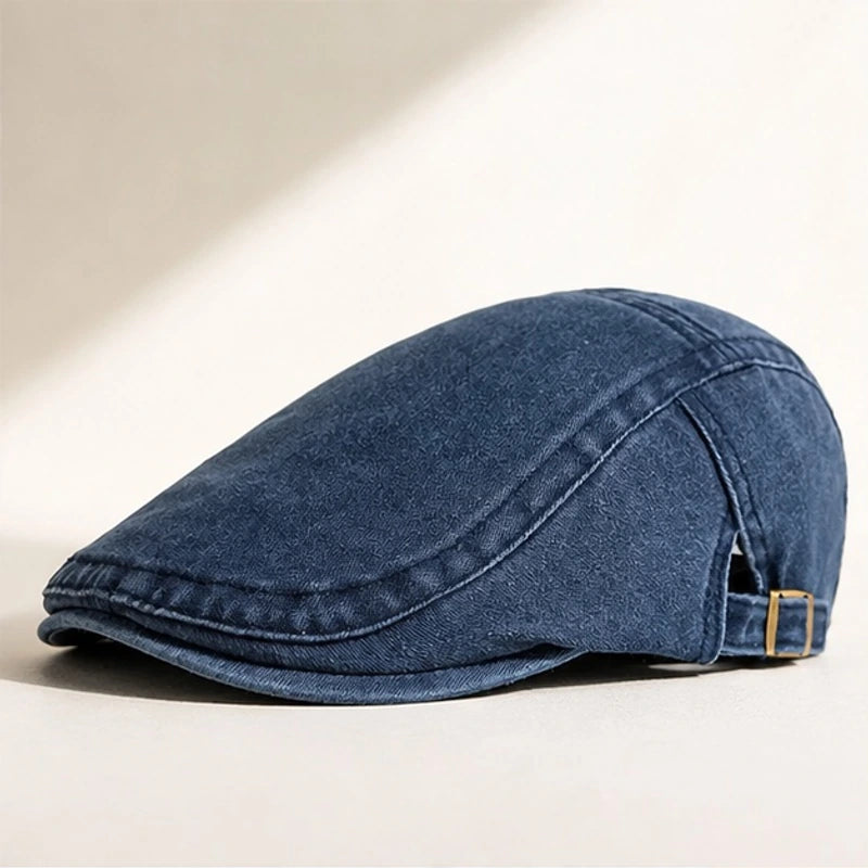 Tucker Cotton Flat Cap - Navy - Accessories > Hats > Flat Caps - Brondals - Image 1