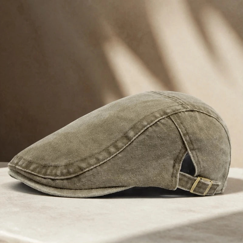 Tucker Cotton Flat Cap - Olive - Accessories > Hats > Flat Caps - Brondals - Image 1