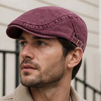 Tucker Cotton Flat Cap - Maroon - Accessories > Hats > Flat Caps - Brondals - Image 2