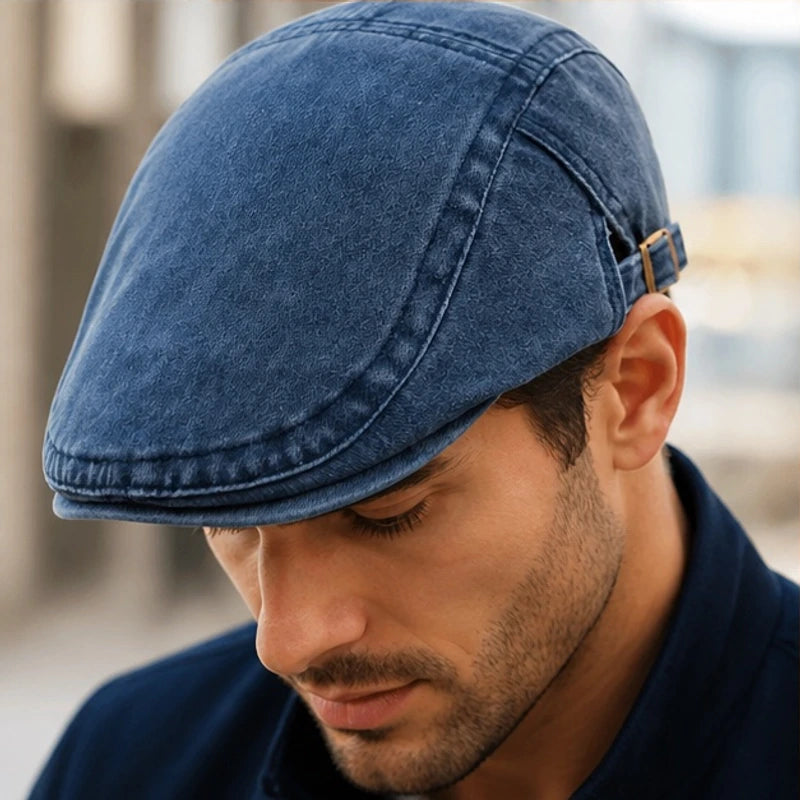 Tucker Cotton Flat Cap - Navy - Accessories > Hats > Flat Caps - Brondals - Image 2