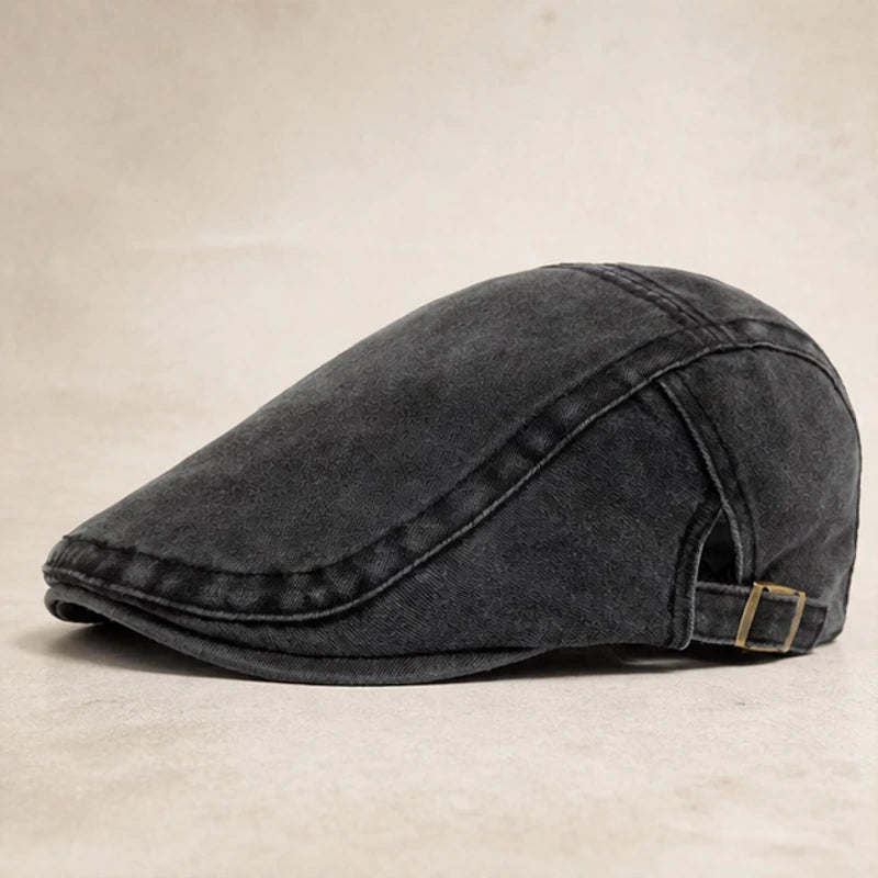 Tucker Cotton Flat Cap - Black - Accessories > Hats > Flat Caps - Brondals - Image 1