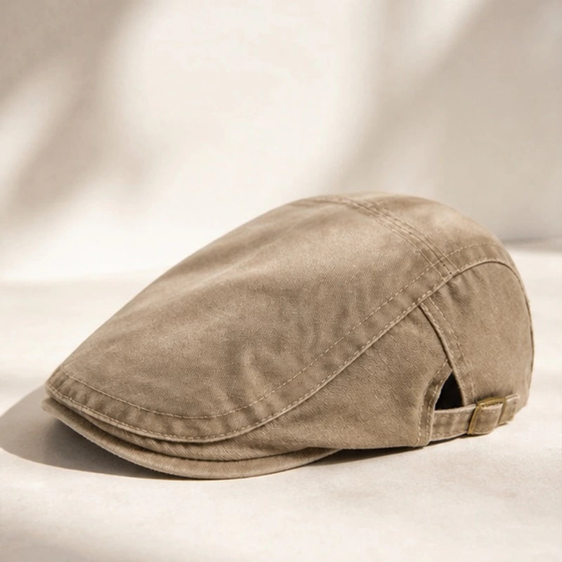 Tucker Cotton Flat Cap - Khaki - Accessories > Hats > Flat Caps - Brondals - Image 1