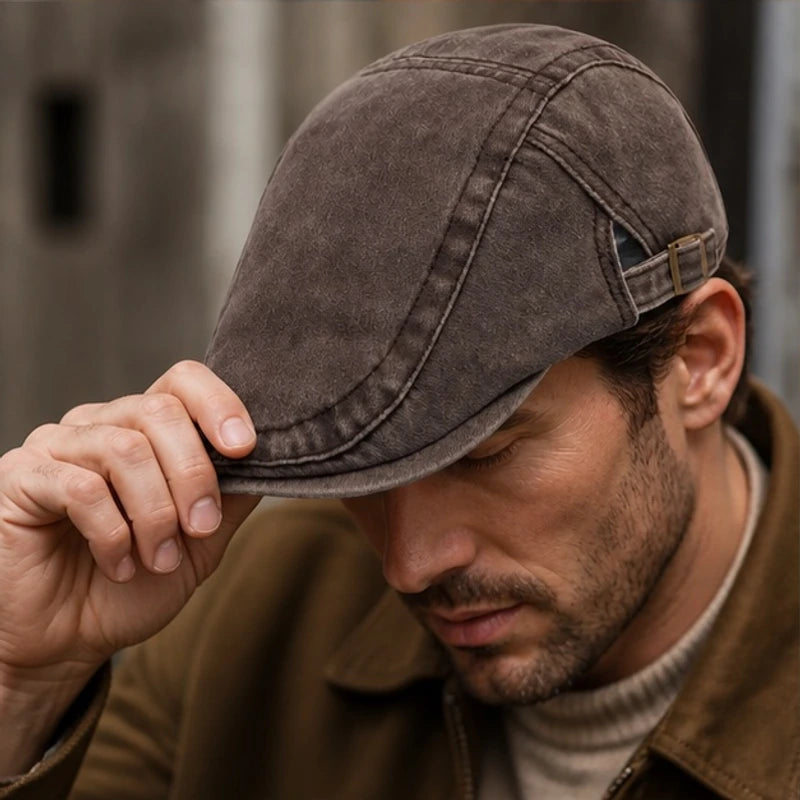 Tucker Cotton Flat Cap - Coffee - Accessories > Hats > Flat Caps - Brondals - Image 2