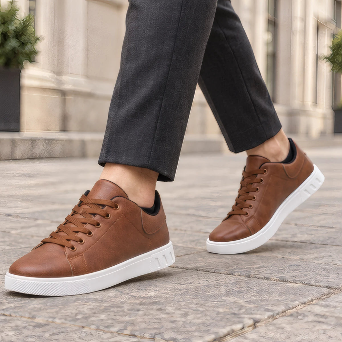 Ulric Leather Court Sneakers - Brown - Sneakers - Brondals - Image 2
