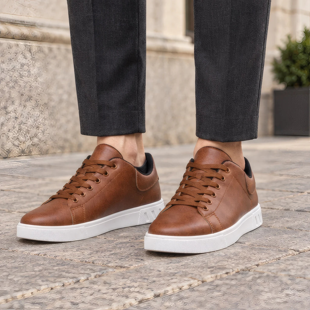 Ulric Leather Court Sneakers - Brown - Footwear > Sneakers > Low-Top Court Sneakers - Brondals - Image 1