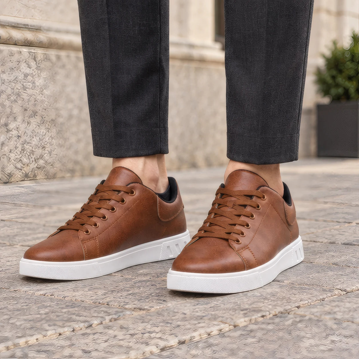 Ulric Leather Court Sneakers - Brown - Footwear > Sneakers > Low-Top Court Sneakers - Brondals - Image 1