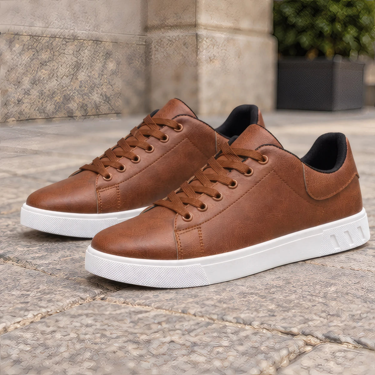 Ulric Leather Court Sneakers - Brown - Footwear > Sneakers > Low-Top Court Sneakers - Brondals - Image 3