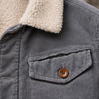 Valentin Men's Corduroy Sherpa Lined Jacket - Gray - male - Brondals - Image 3