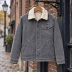 Valentin Men's Corduroy Sherpa Lined Jacket - Gray - Men's Clothing > Outerwear > Corduroy Jackets - Brondals - Image 2