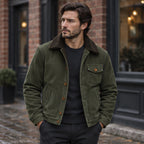 Valentin Men's Corduroy Sherpa Lined Jacket - Army green - Men's Clothing > Outerwear > Corduroy Jackets - Brondals - Image 1