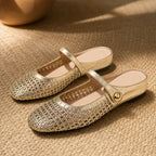 Valessa Orthopedic Mule Flats - Gold - cushioned flats - Brondals - Image 5
