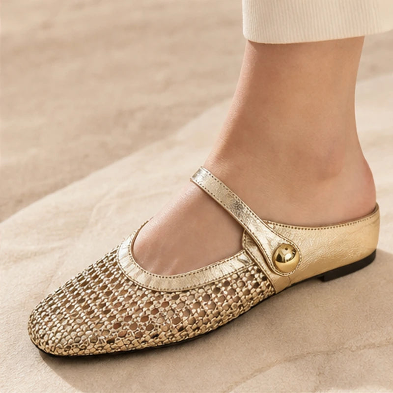 Valessa Orthopedic Mule Flats - Gold - orthopedic support - Brondals - Image 4