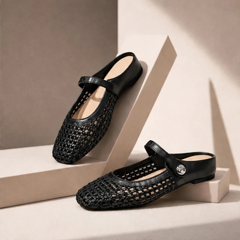 Valessa Orthopedic Mule Flats - Black - Footwear > Flats > Mary Jane Mule Flats - Brondals - Image 1
