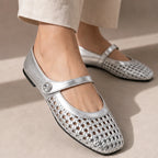Valessa Orthopedic Mule Flats - Silver - leather flats - Brondals - Image 3