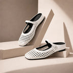 Valessa Orthopedic Mule Flats - White - Footwear > Flats > Mary Jane Mule Flats - Brondals - Image 1