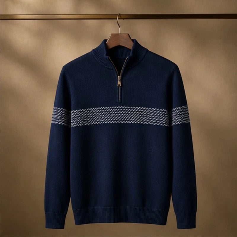 Vance Quarter Zip Sweater - Blue - Men's Clothing > Sweaters & Cardigans > Quarter-Zip Sweaters - Brondals - Image 1