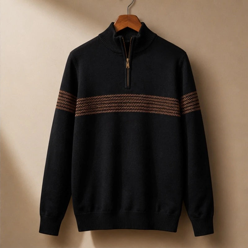 Vance Quarter Zip Sweater - Black - Men's Clothing > Sweaters & Cardigans > Quarter-Zip Sweaters - Brondals - Image 1