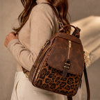 Vanessa Leopard Panel Leather Backpack - Jaguar - Luxury Knit - Brondals - Image 4