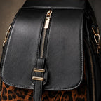Vanessa Leopard Panel Leather Backpack - Panther - Clothing - Brondals - Image 2