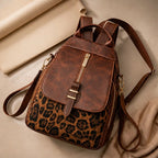 Vanessa Leopard Panel Leather Backpack - Lioness - Accessories > Bags > Backpacks - Brondals - Image 1