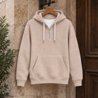 Vernon Waffle-Knit Half-Zip Hoodie - Khaki - Clothing > Tops > Hoodies > Half-Zip Hoodies - Brondals - Image 2