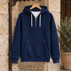 Vernon Waffle-Knit Half-Zip Hoodie - Navy - Clothing > Tops > Hoodies > Half-Zip Hoodies - Brondals - Image 2