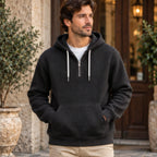 Vernon Waffle-Knit Half-Zip Hoodie - Black - Clothing > Tops > Hoodies > Half-Zip Hoodies - Brondals - Image 1
