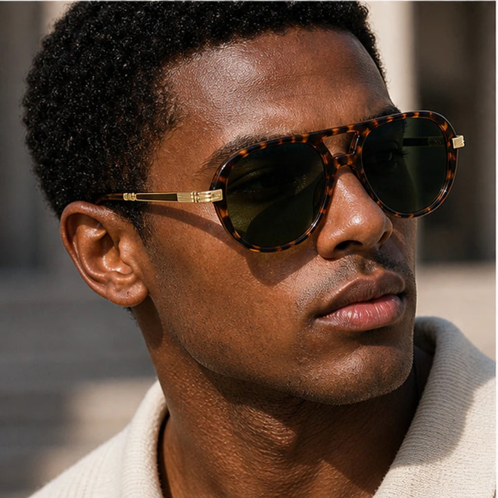 Branley Aviator Sunglasses - Green - metal frame - Brondals - Image 6