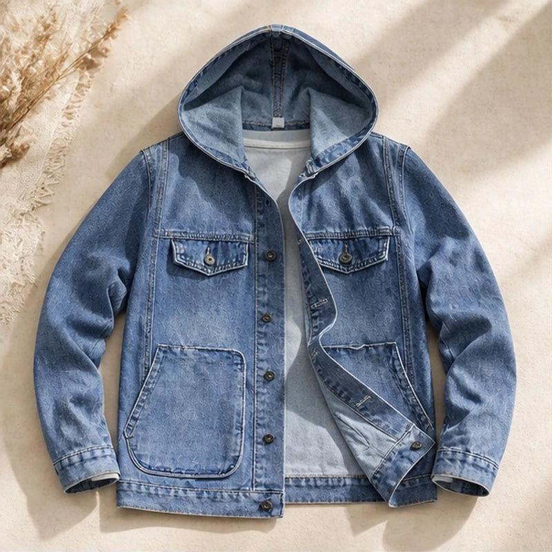 Wakefield Denim Hooded Jacket - Light Blue - Men's Clothing > Outerwear > Hooded Denim Jackets - Brondals - Image 1