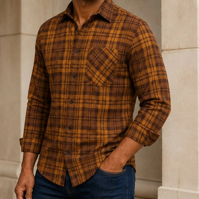 Wallace Plaid Shirt - Brown - Department: Men - Brondals - Image 3