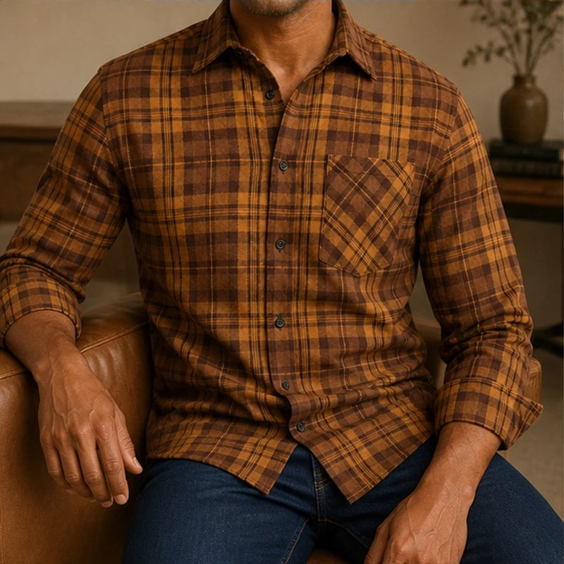 Wallace Plaid Shirt - Brown - Product Type: Shirts - Brondals - Image 4