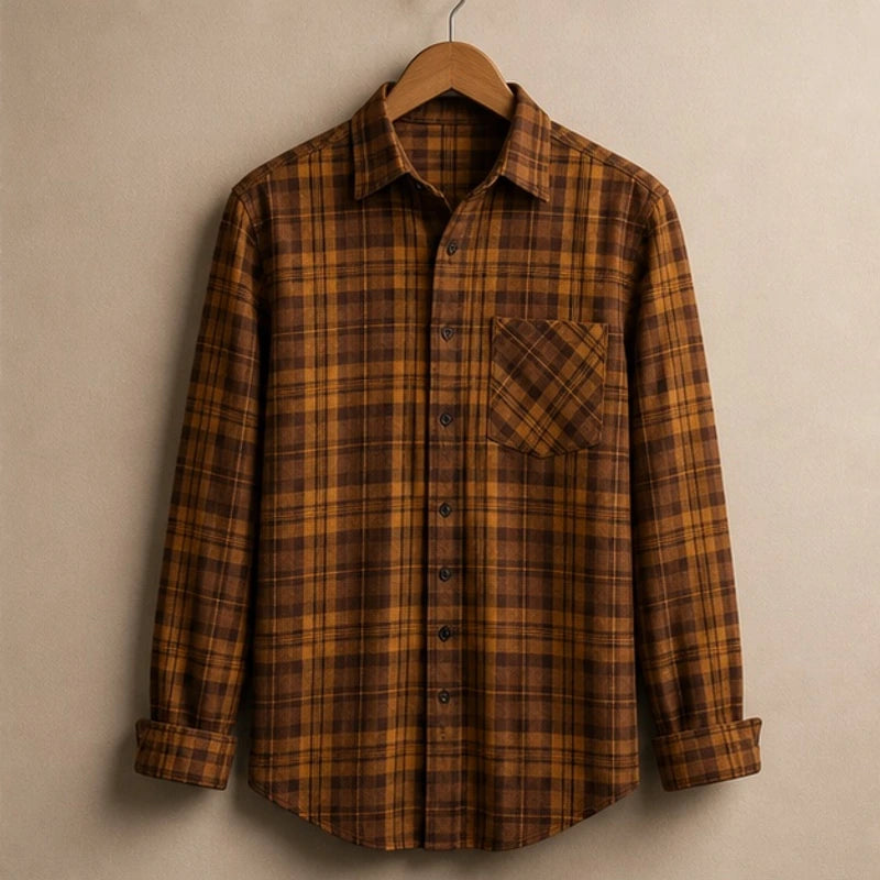 Wallace Plaid Shirt - Brown - Men's Clothing > Shirts > Plaid Shirts - Brondals - Image 1