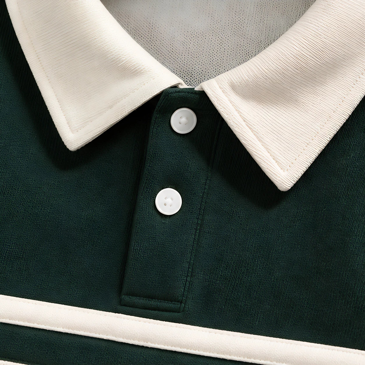 Warrick Men's Striped Collared Sweatshirt - Dark Green - male - Brondals - Image 3