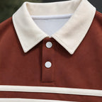 Warrick Men's Striped Collared Sweatshirt - Canyon Brown - male - Brondals - Image 3