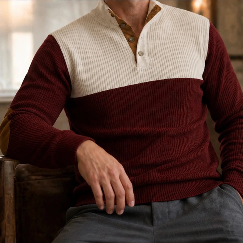Warwick High Stand Collar Sweater - Burgundy - Catalog Group: Clothing - Brondals - Image 2