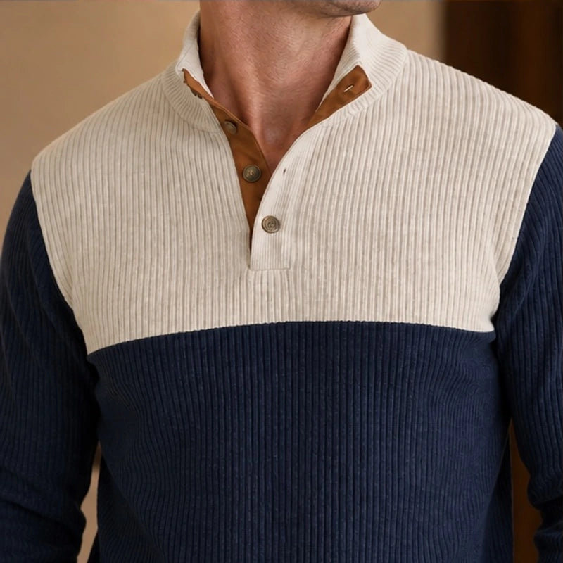Warwick High Stand Collar Sweater - Navy Blue - Catalog Group: Clothing - Brondals - Image 2