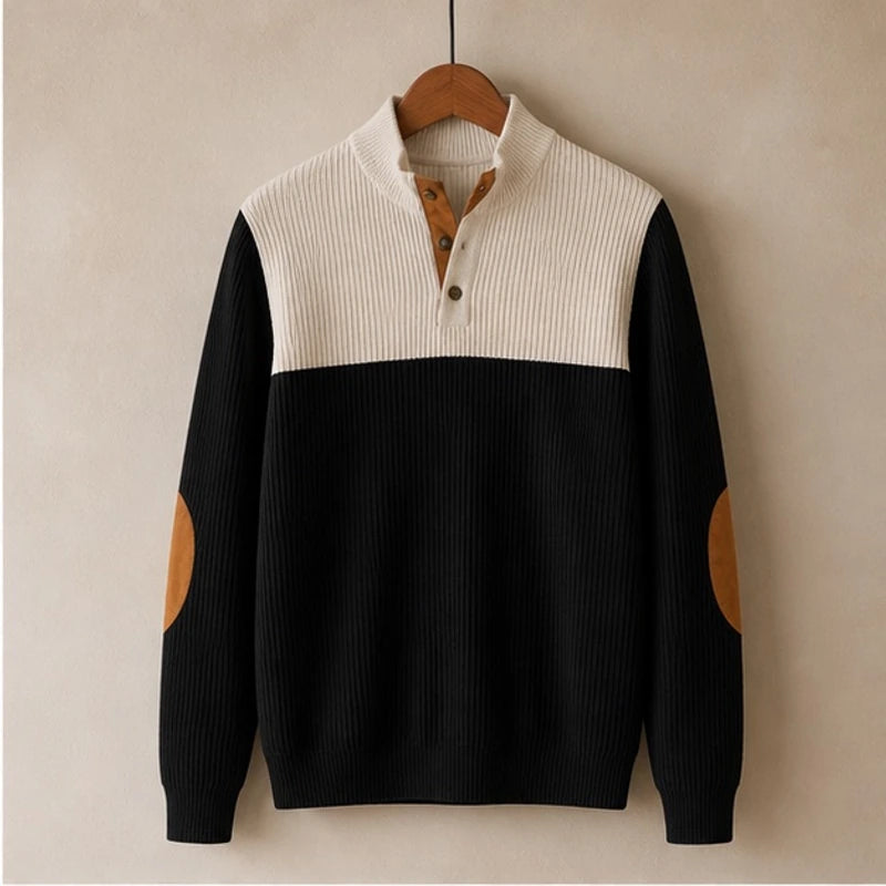 Warwick High Stand Collar Sweater - Black - Men's Clothing > Sweaters & Cardigans > High Collar Sweaters - Brondals - Image 1